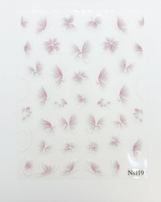 Whimsical Pink Butterflies  Self Adhesive Decals | Lula Beauty