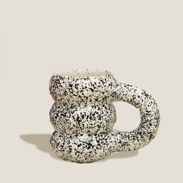 White Black Dot Ring Aro Mug