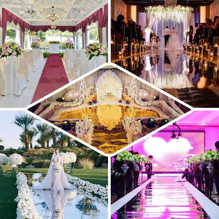 Elegant wedding venue setup with floral arrangements and stunning decor.