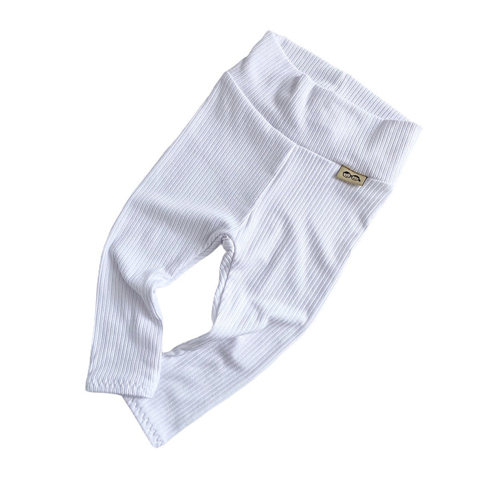 White Rib Leggings
