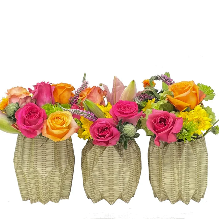 Lucy Grymes wicker paper vase cover