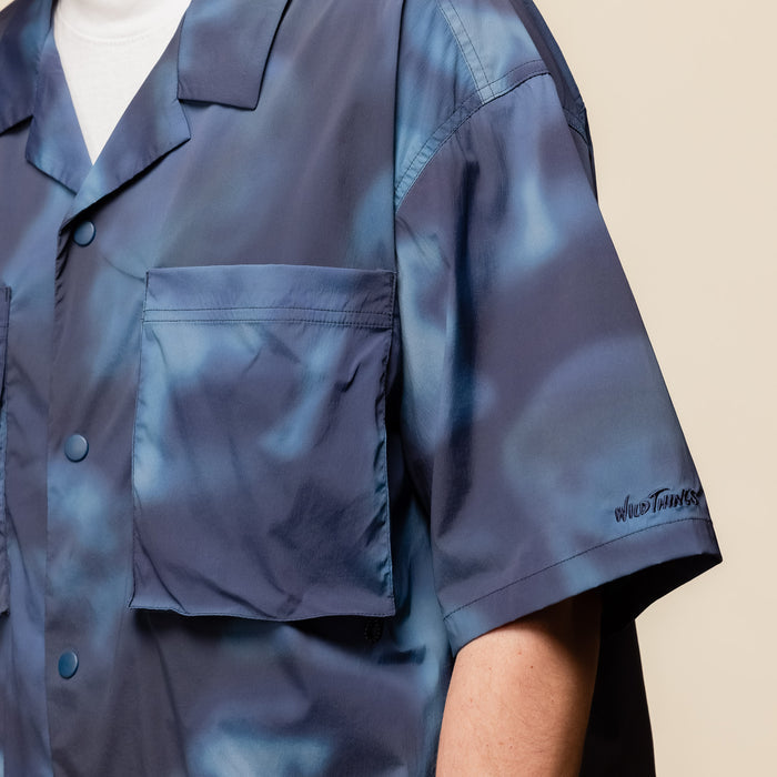 Wild Things Japan - Short Sleeve Camp Shirt - Nature Mosaic Blue