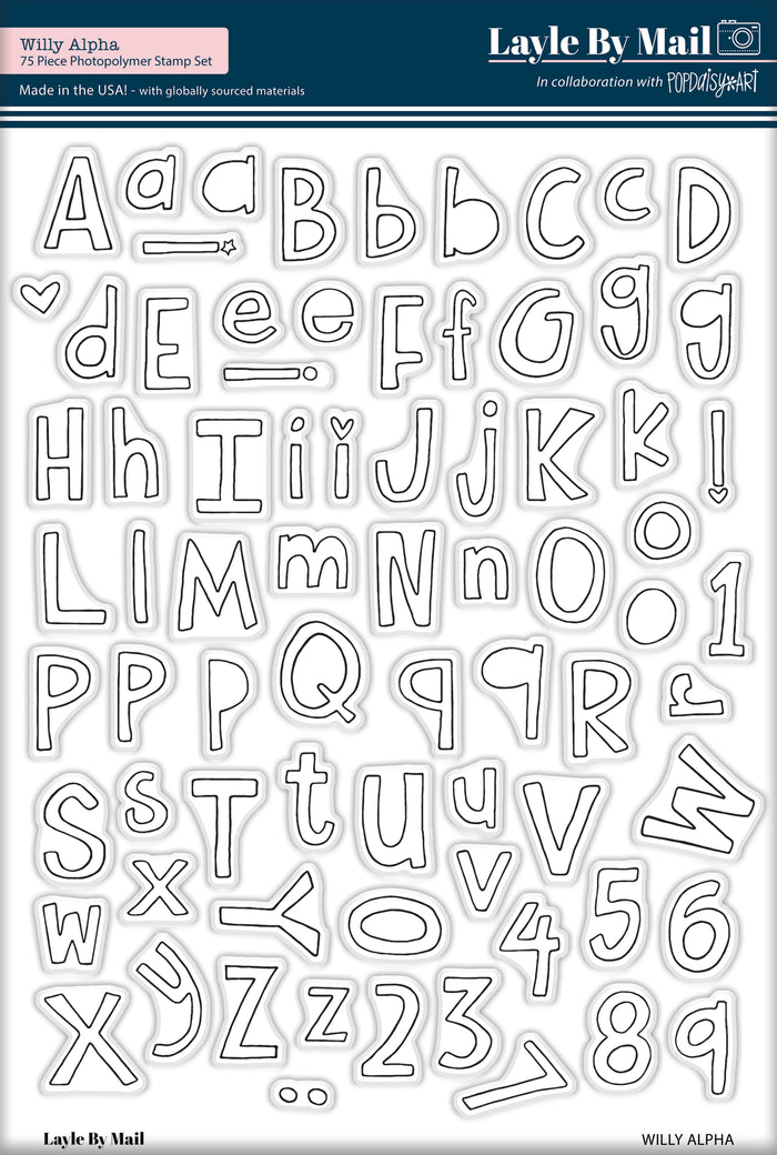 Willy 6x8 Alphabet Stamp Set