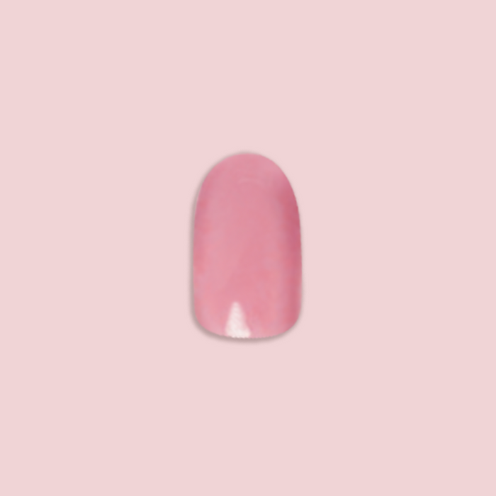 World Lit - Press-On | Extra Short | Round showing single mauve extra short round false nail on soft pink background