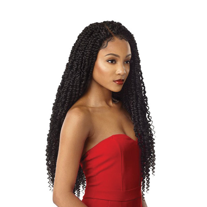 OUTRE Passion Twist Lace Front Wig long black twist braids with natural hairline and soft curls for styling