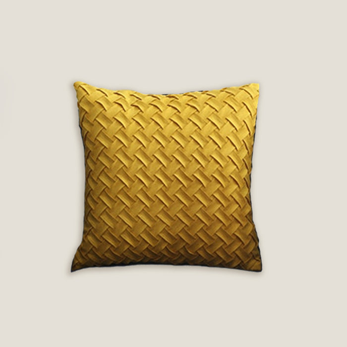 Yellow Woven Cushion Cover