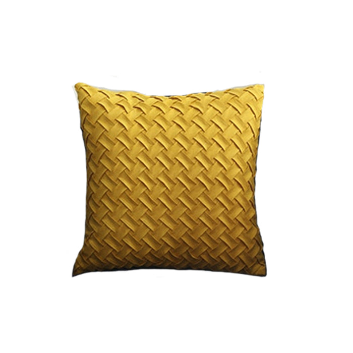 Yellow Woven Cushion Cover