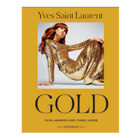 Yves Saint Laurent book, coffee table book, fashion coffee table book, gold fashion book, Yves Saint Laurent jewelry, couture history, fashion design book